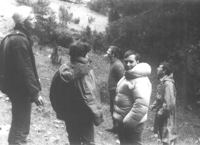 W skałkach ok. 1965 r. Od lewej A.Skłodowski , Maria Gross , Ryszard Kowalewski , Janusz Kurczab , Samuel Skierski