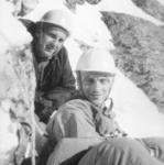 Zbigniew Jurkowski i Maciej Popko na biwaku we wsch. Scianie Mięguszowieckiego Szczytu w 1963 r.