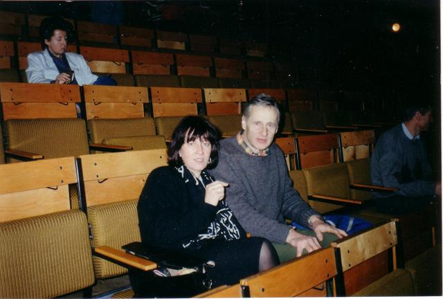 F_12:	Grazyna Nowak, Jan Majchrowicz. Katowice. Festiwal filmow gorskich 89 r.