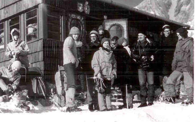 II 1974 Terinka:  Komplet "Bajsarów" (Basia, Czesiek, Zosia), W. Jarociński, ja, J.  Kuliś, J. Fereński, A. Chruściel