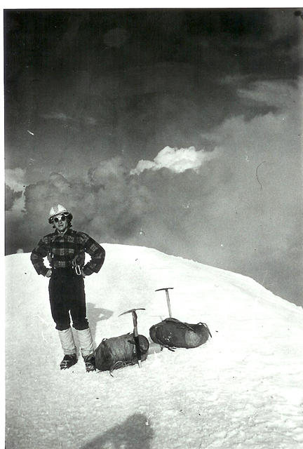 Alpy-Urbano na szczycie Mont Blanc 75.Ach ten budowlany kask i spawalnicze okulary !