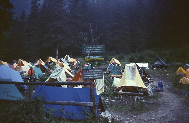 taborisko w Morskim Oku koniec lat 70-tych